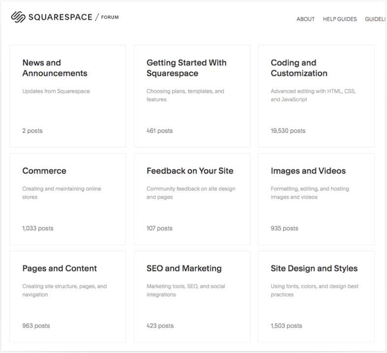 SquareSpace forum topics