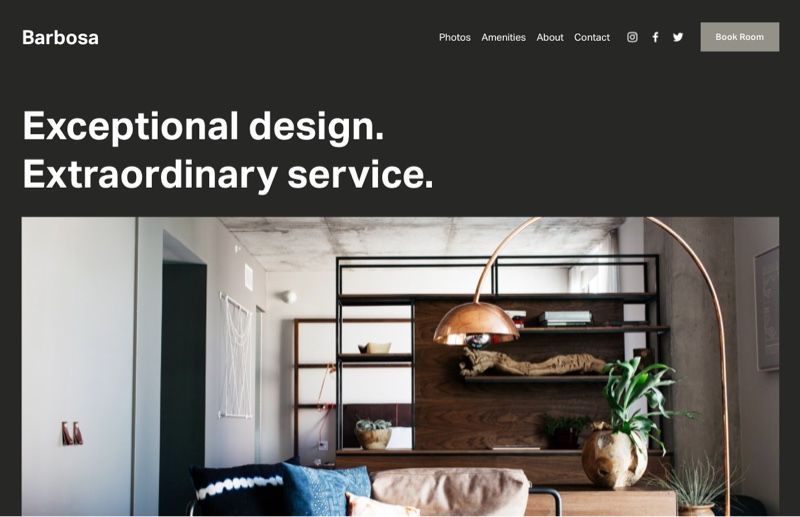 Squarespace vacation rental template