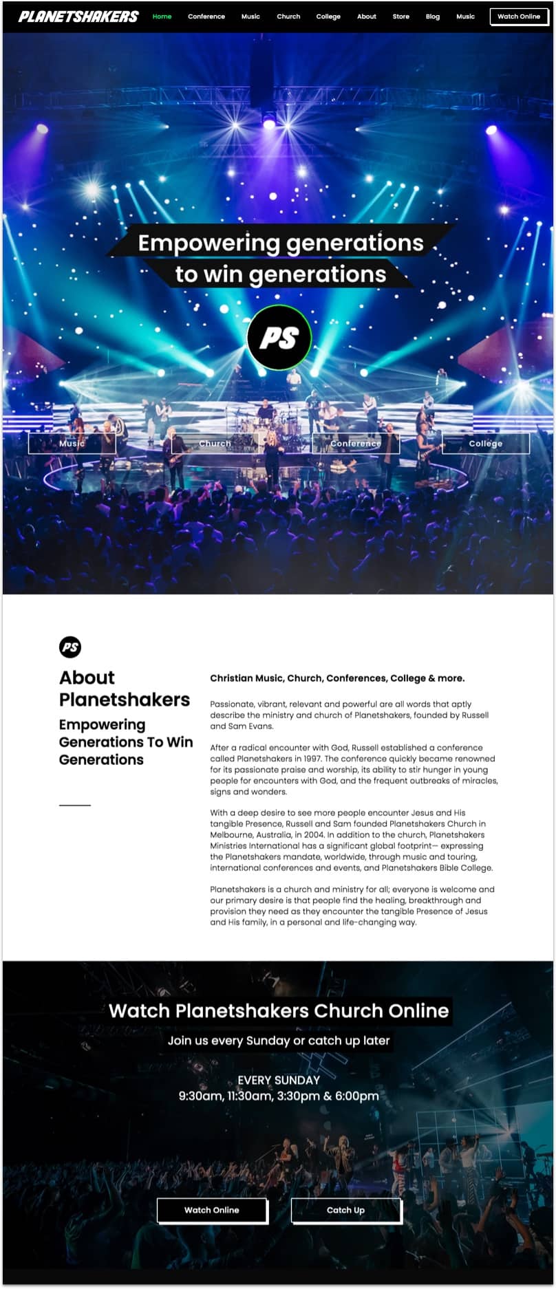 Planetshakers Church Website