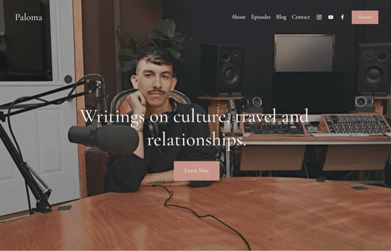Author website on Squarespace