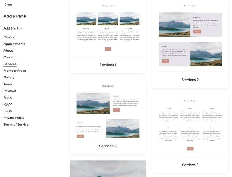 Squarespace layout