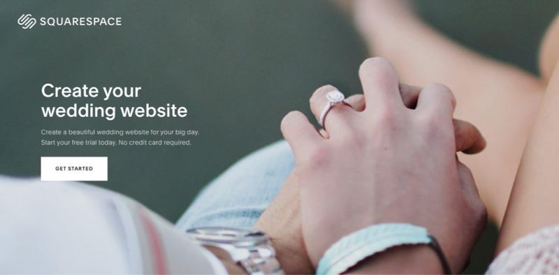 Squarespace wedding home page