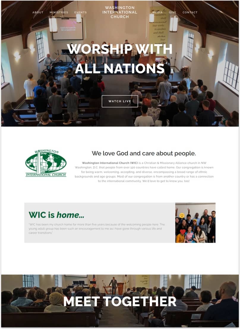 Washington International Church Website