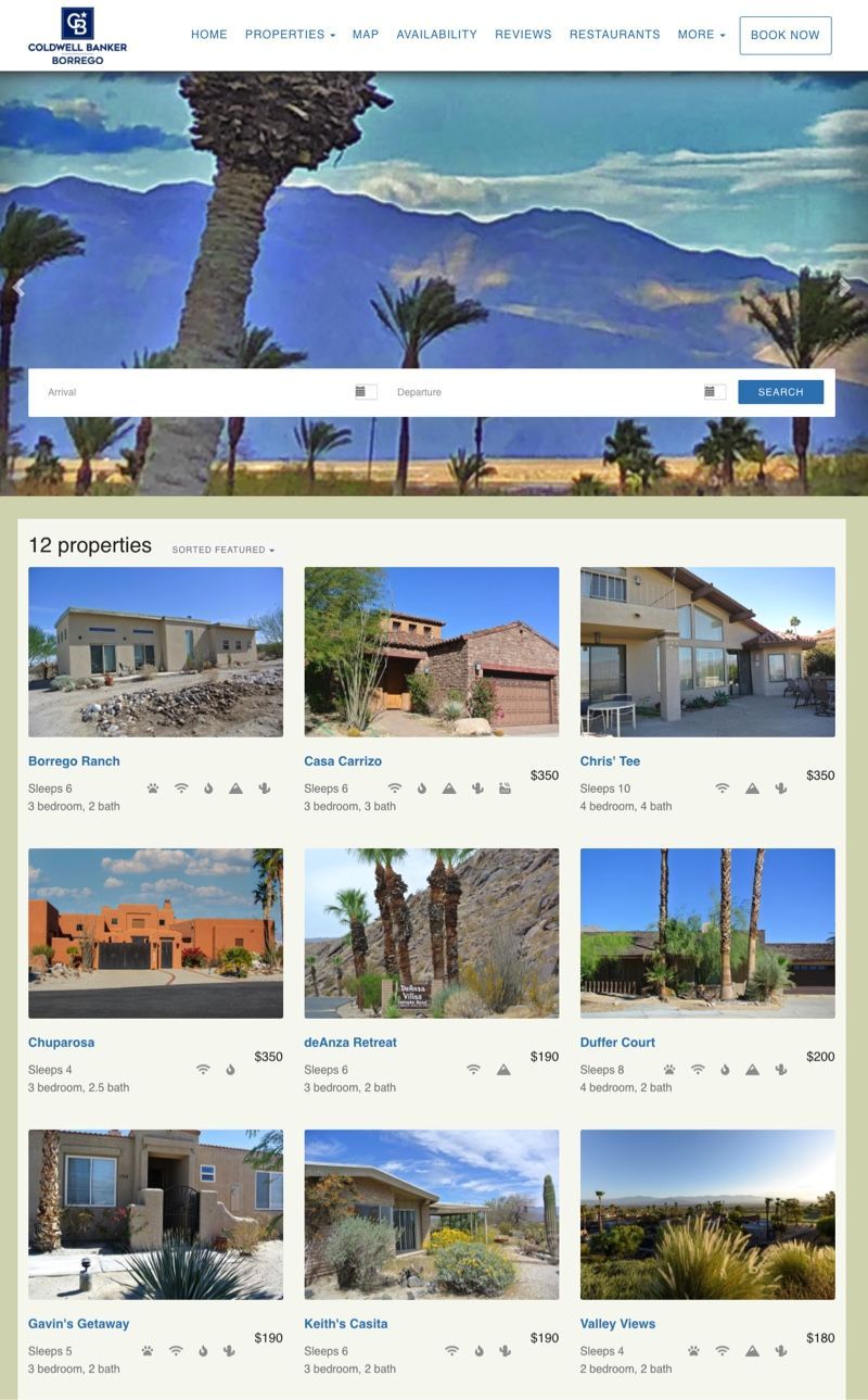 ColdWell Banker Borrego Website