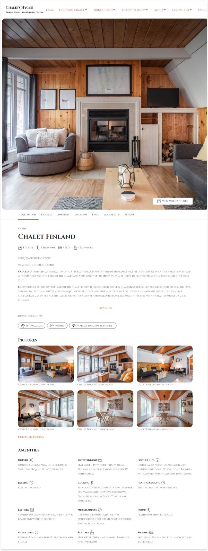 Chalets Hygge Website