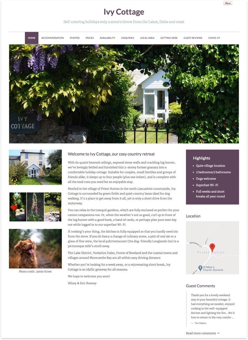 Ivy Cottage Website