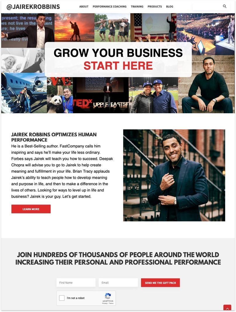 Jairek robbins' Website