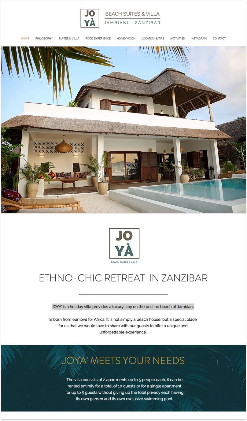 Joya Zanzibar Website