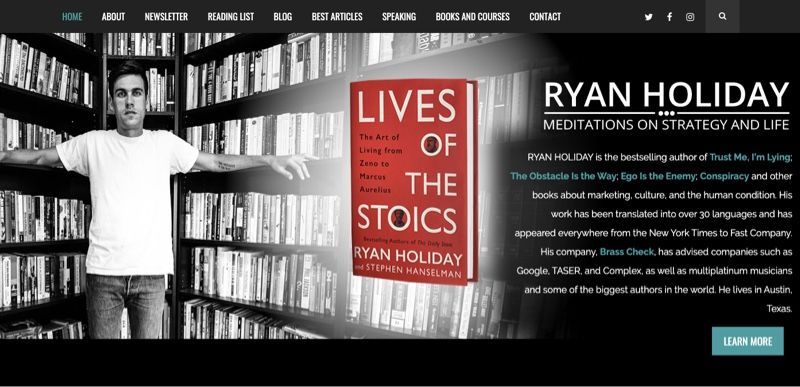 Ryan Holiday's website