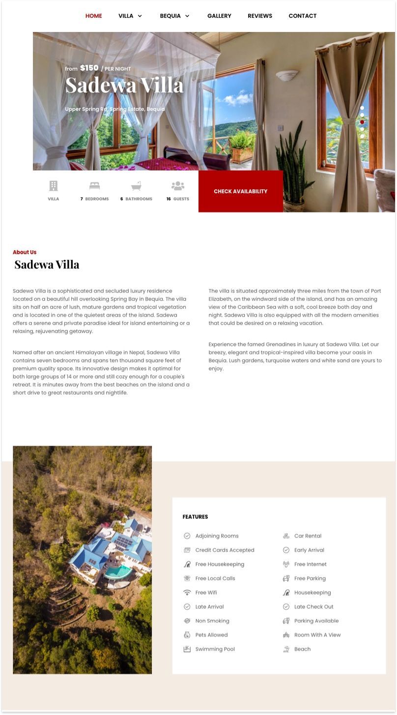 Sadewa Villa Website