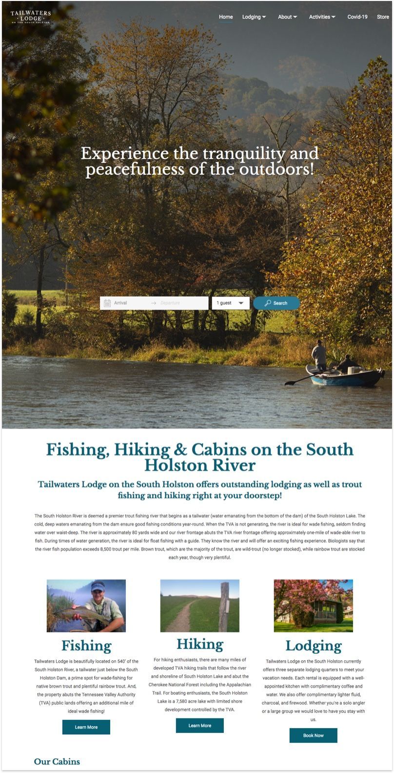 Tailwaters Lodge Website
