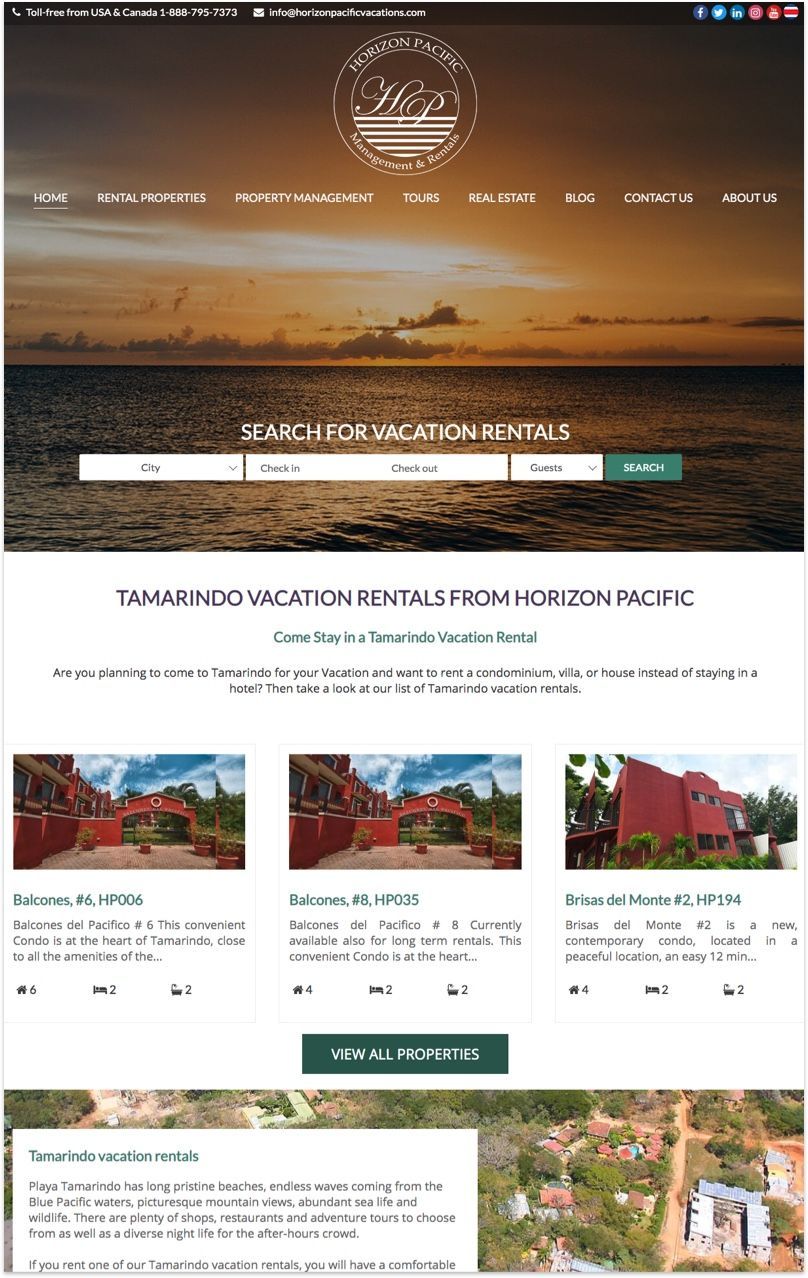 Tamarindo Vacations Website