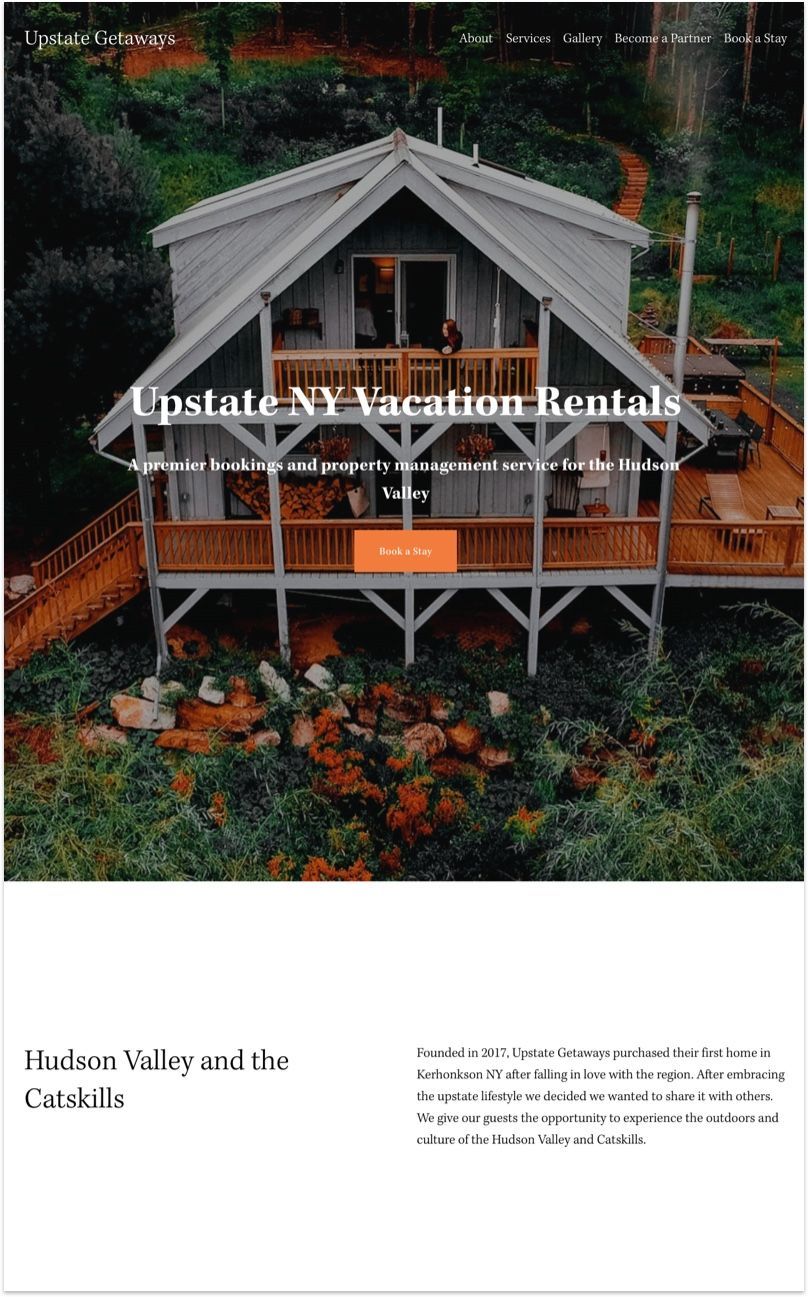 Upstate Getaway Website