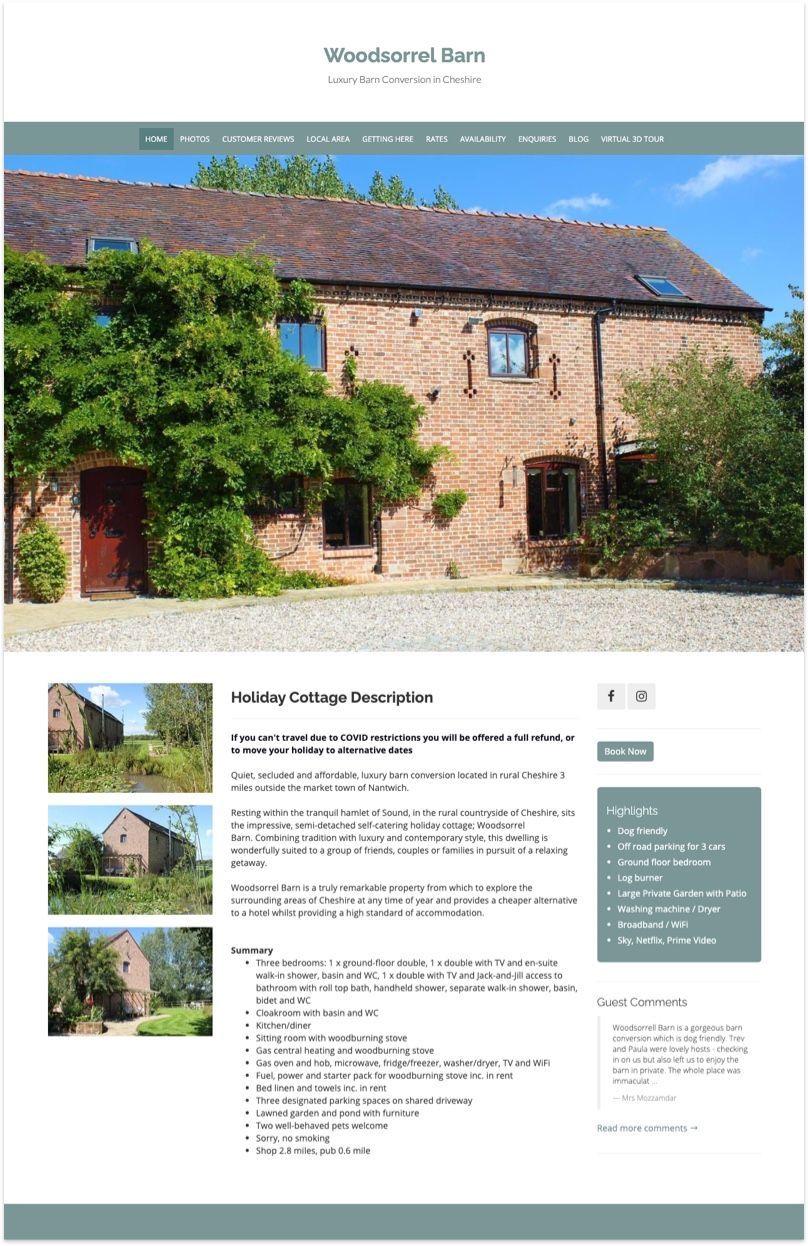 Woodsorrel Barn Website