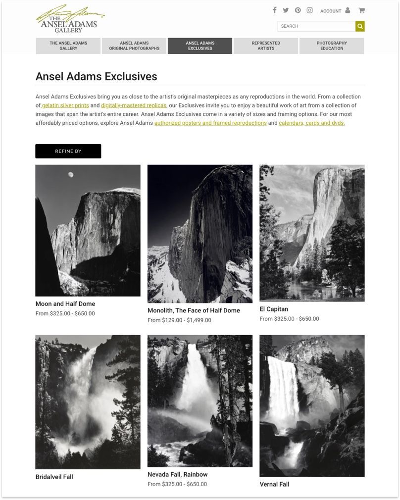 Ansel Adams' Website