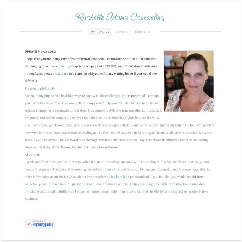 Rachelle Adams Counseling Website