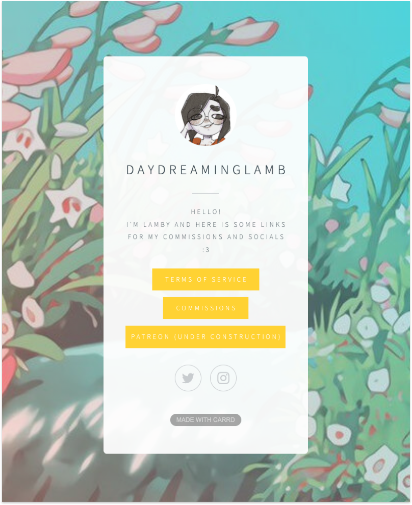 Day Dreaming Lab Carrd Website