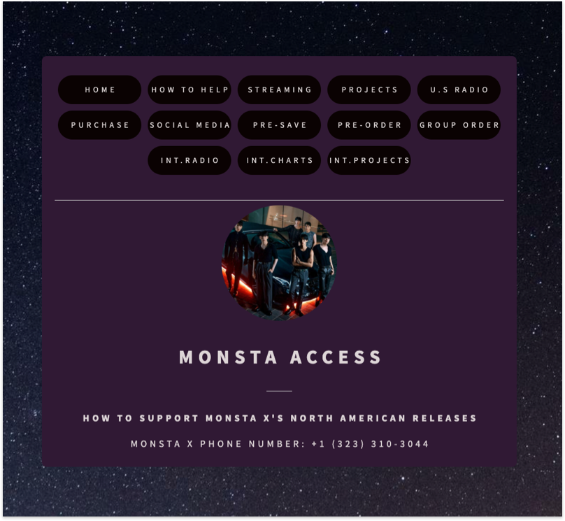 Monsta Access Carrd Website