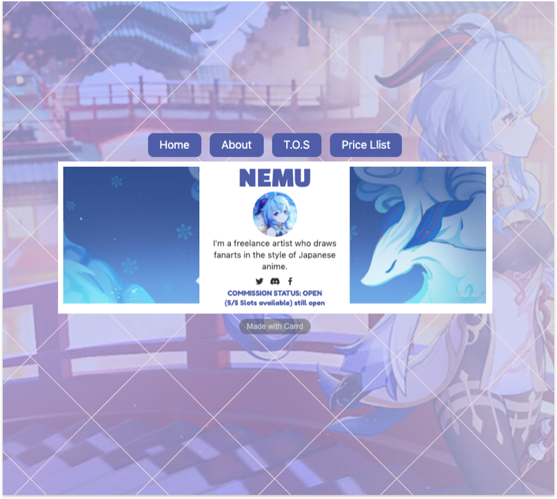 Nemu Carrd Website