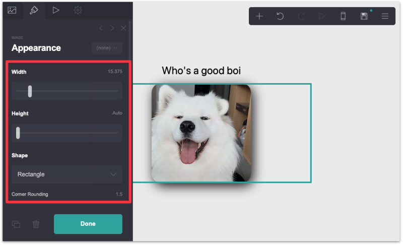 Drag and drop editor to customize gif