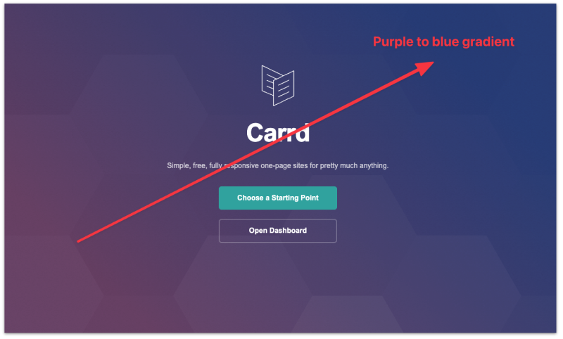 Carrd homepage gradient background