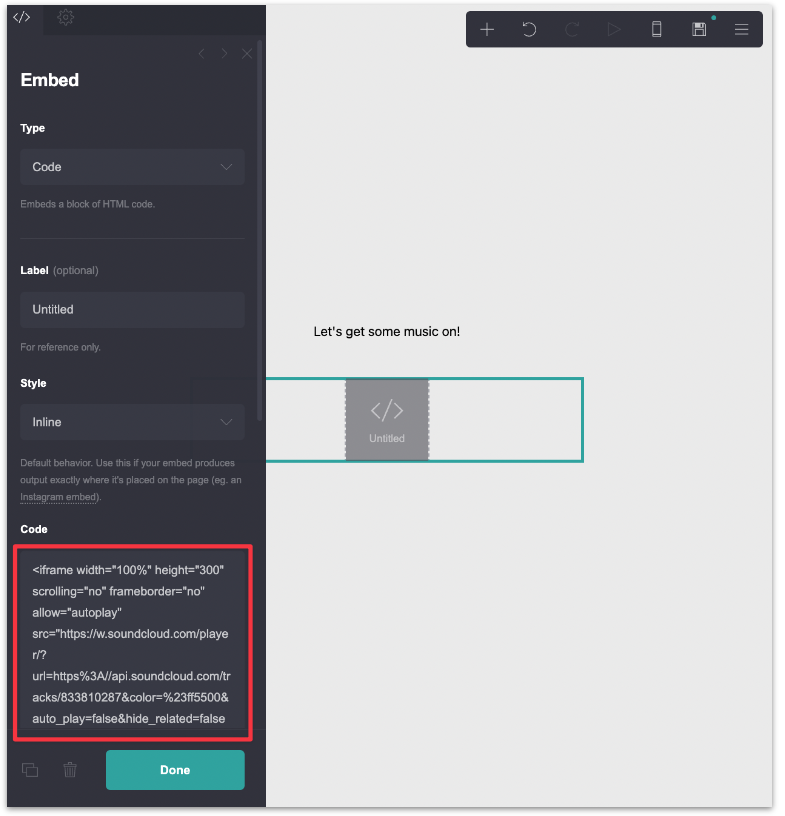 Paste the embed code