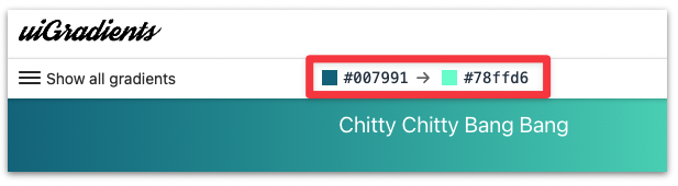 uiGradient Color Code