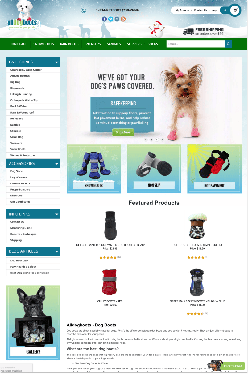 All dog boots home page