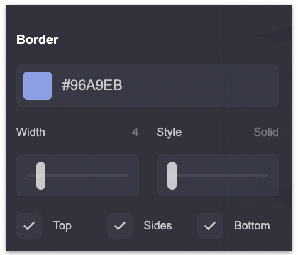 The border width setting