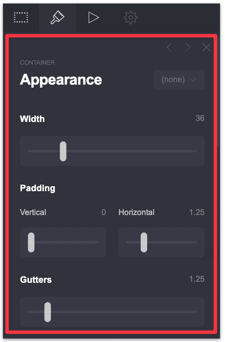 Update appearance setting