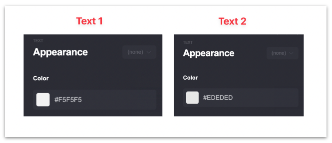 Changing the text to a lighter color