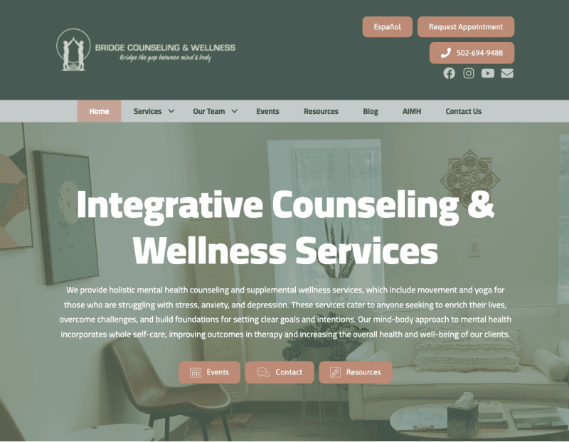 Bridge Counseling & Wellness website
