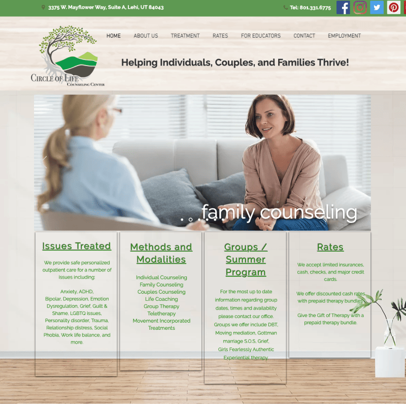 Circle of life counseling website