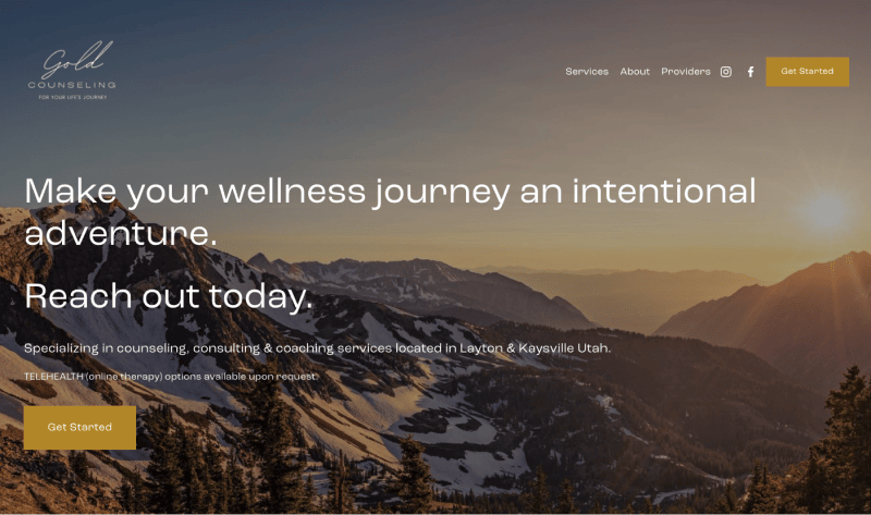 Gold Wellness Counseling website