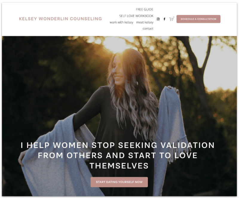 Kelsey Wonderlin Counseling website