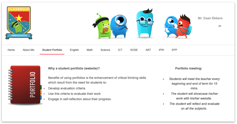 Class Dojo student portfolios