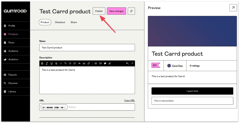 Fill in the rest of product details and publish the product