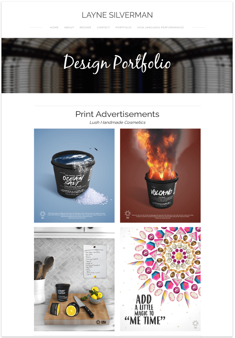 Layne Silverman paid advertiting design portfolio