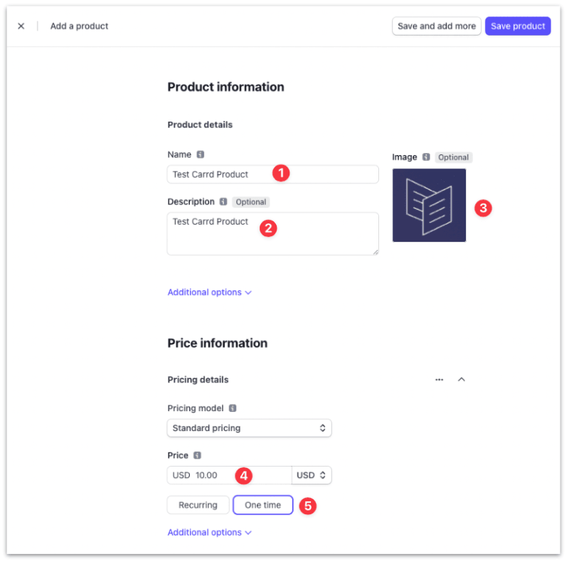 Set the product details