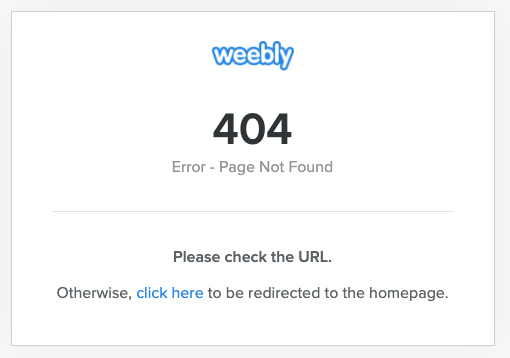User will see a 404 page when visiting an un-published Weebly site
