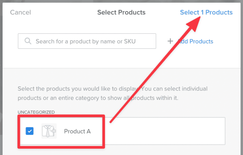 Select the product you've created
