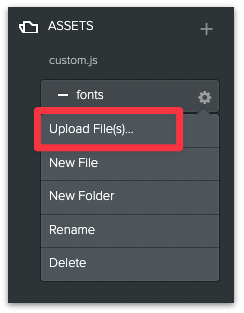 Upload the font files
