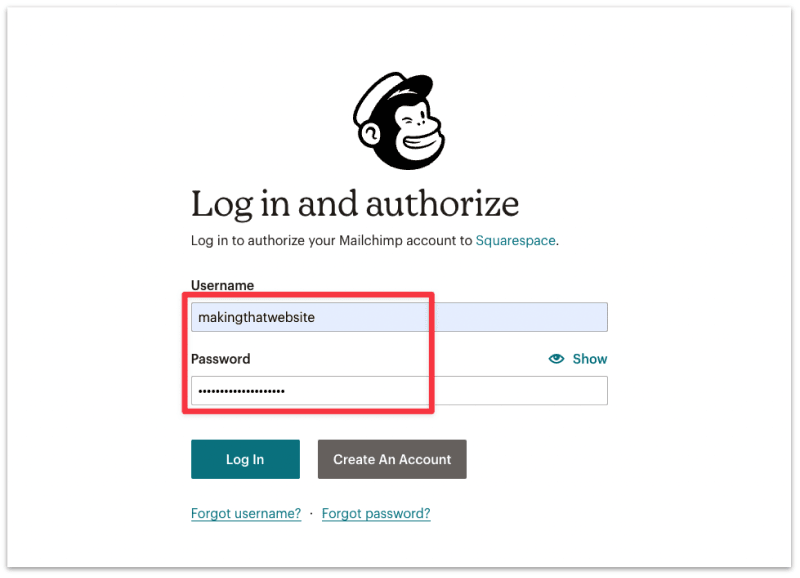 Login to your MailChimp account