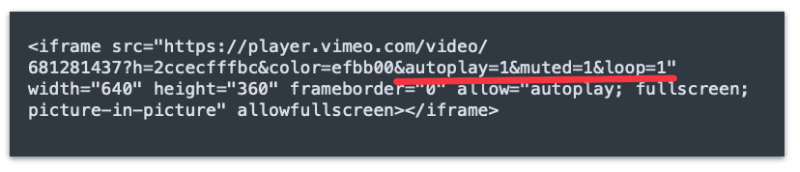 Loop the autoplay Vimeo video