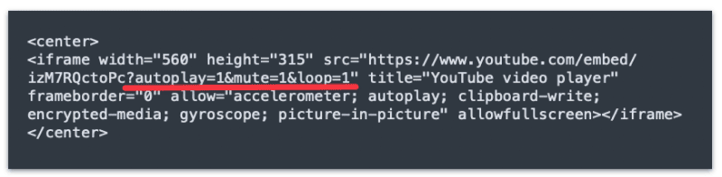 Loop the autoplay Youtube video