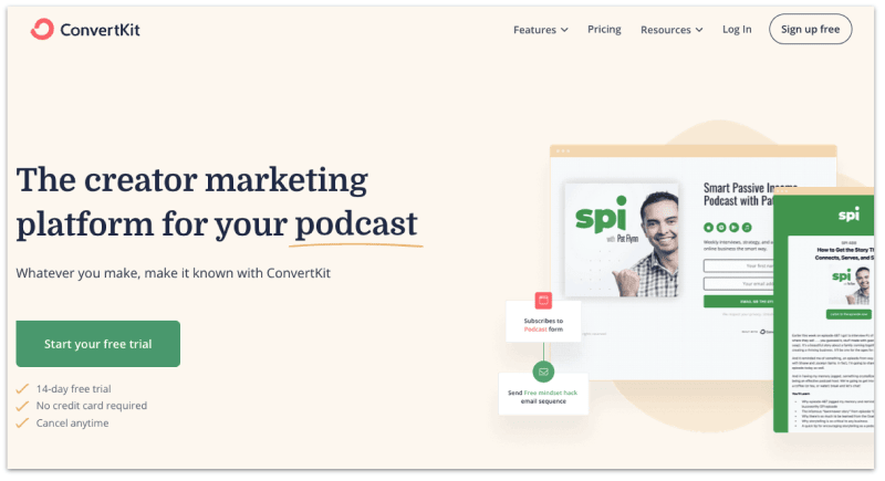 ConvertKit Home page