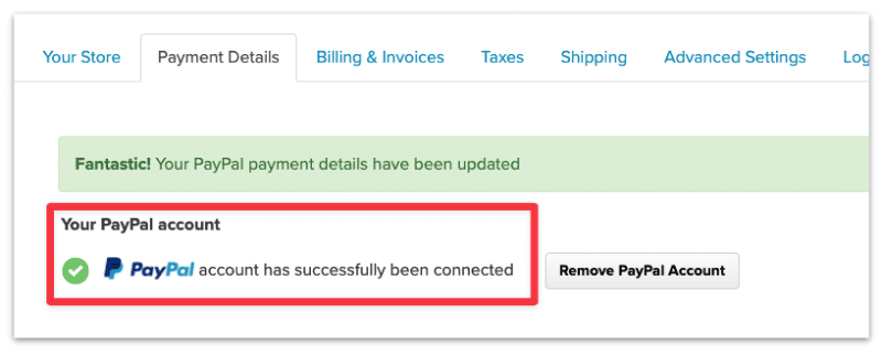 Paypal integration success