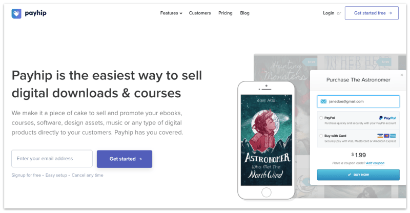 Payhip Home page
