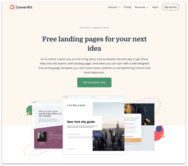 ConvertKit Free Landing Page Builder