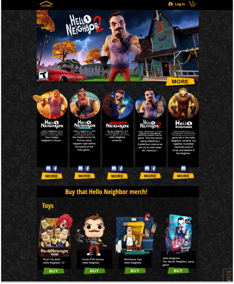 Hello Neighbor Landing Page